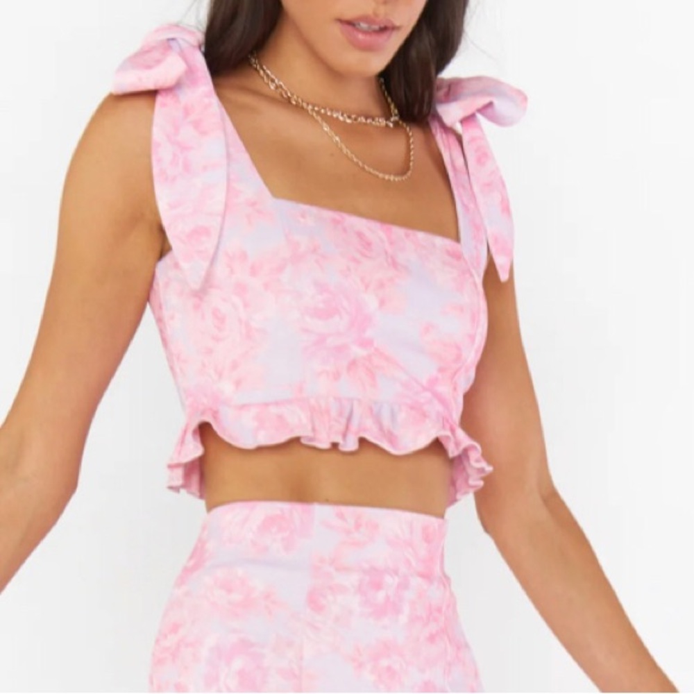 Show Me Your MuMu Dutches Ruffle Top Blushing Floral XL NWT